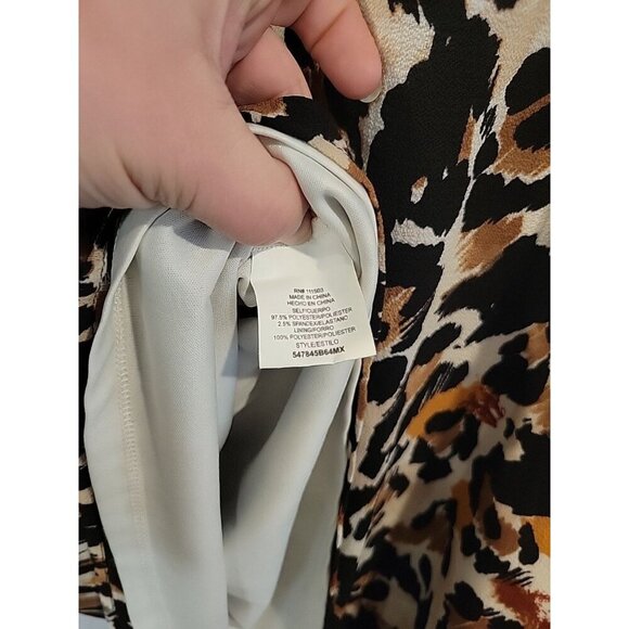 Lux II Dress‎ Size 20 Black Brown Animal Print Front Back Keyhole Sleeveless - Picture 6 of 7